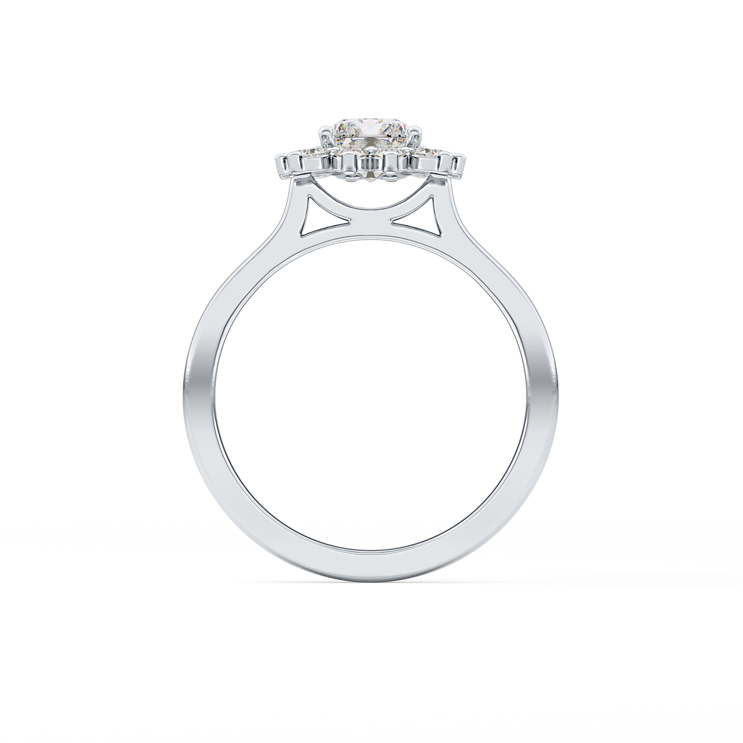 Radiant Halo Lab Grown Diamond Engagement Ring