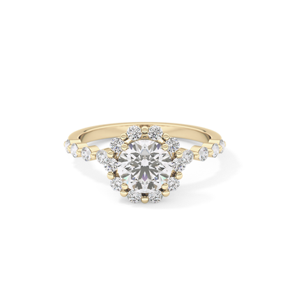 Round Halo & Pave Lab Grown Diamond Engagement Ring