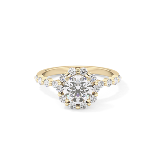 Round Halo & Pave Lab Grown Diamond Engagement Ring