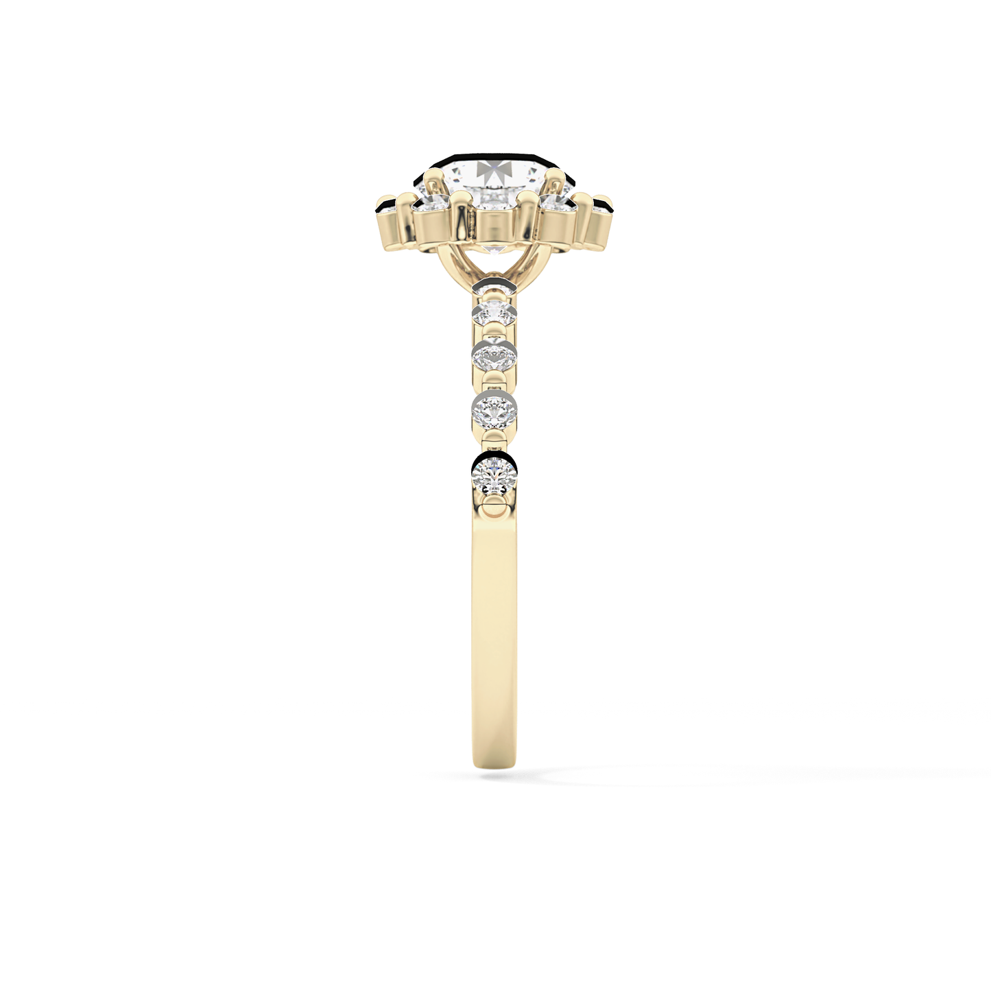 Round Halo & Pave Lab Grown Diamond Engagement Ring