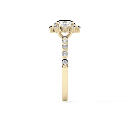 Round Halo & Pave Lab Grown Diamond Engagement Ring