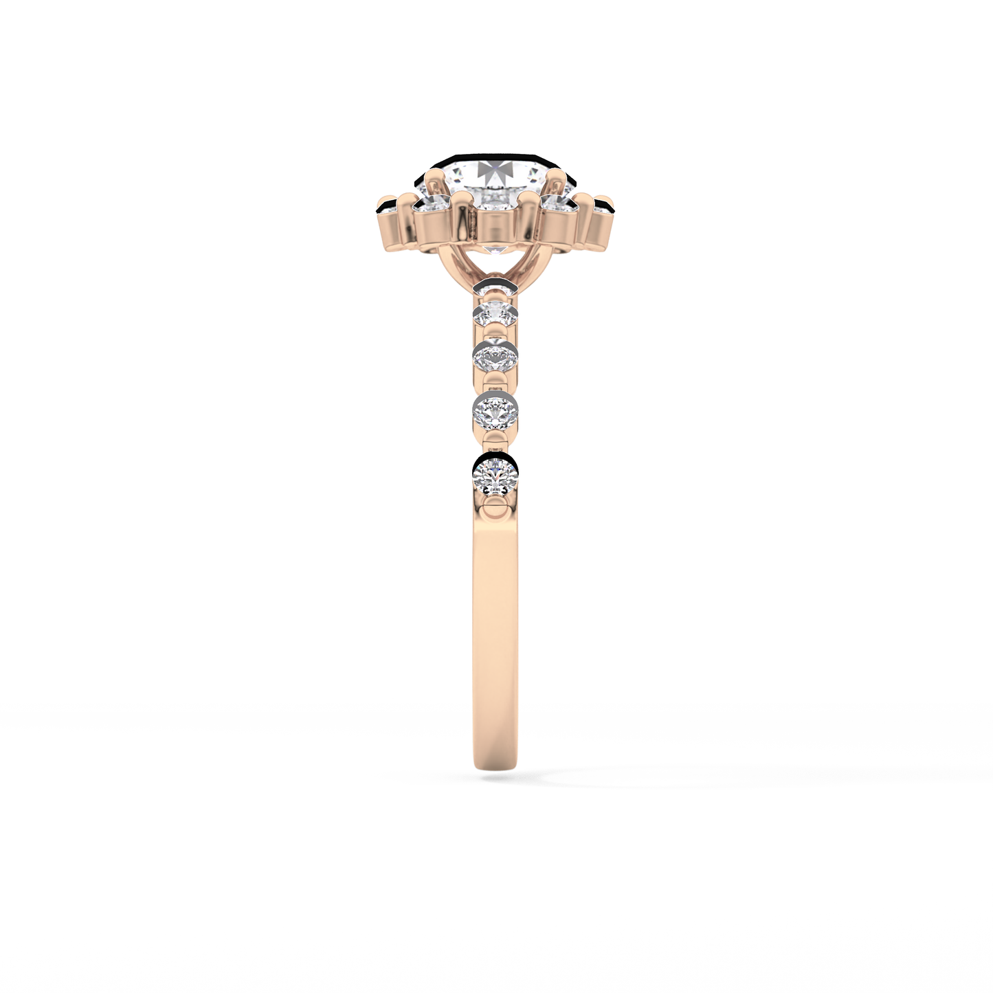 Round Halo & Pave Lab Grown Diamond Engagement Ring