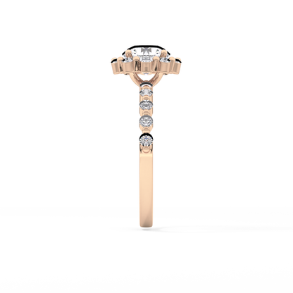Round Halo & Pave Lab Grown Diamond Engagement Ring