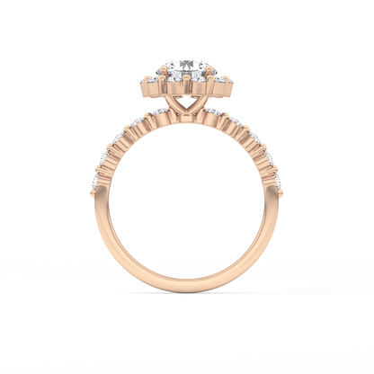Round Halo & Pave Lab Grown Diamond Engagement Ring