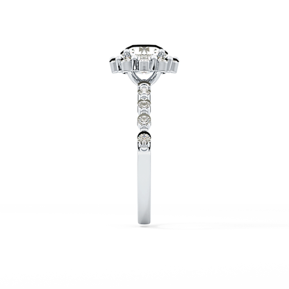 Round Halo & Pave Lab Grown Diamond Engagement Ring
