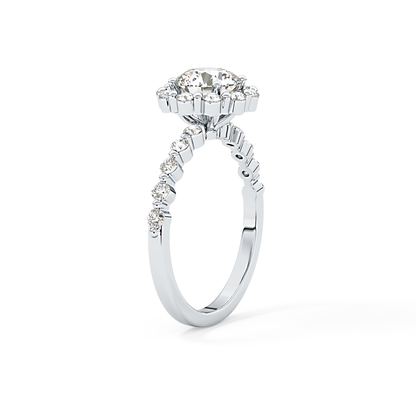 Round Halo & Pave Lab Grown Diamond Engagement Ring