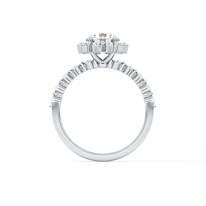 Round Halo & Pave Lab Grown Diamond Engagement Ring