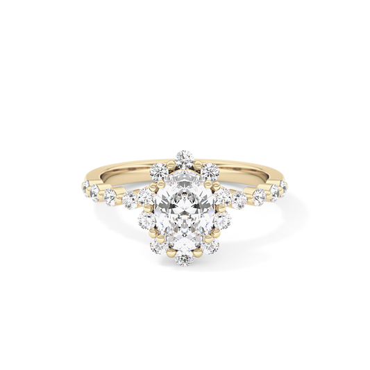 Oval Halo & Pave Lab Grown Diamond Engagement Ring
