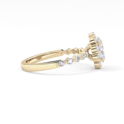Oval Halo & Pave Lab Grown Diamond Engagement Ring