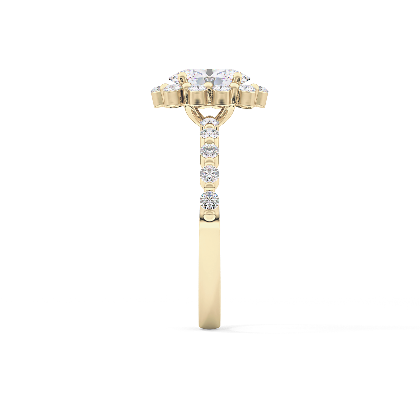 Oval Halo & Pave Lab Grown Diamond Engagement Ring