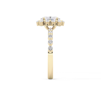 Oval Halo & Pave Lab Grown Diamond Engagement Ring