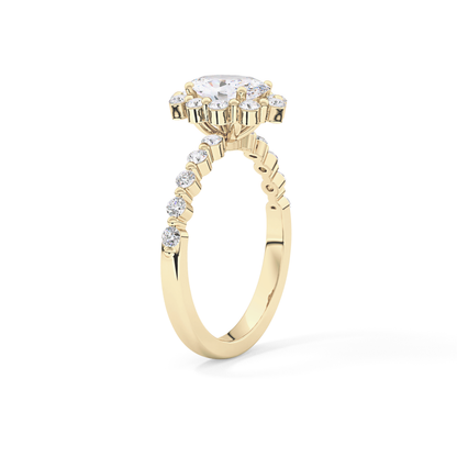Oval Halo & Pave Lab Grown Diamond Engagement Ring