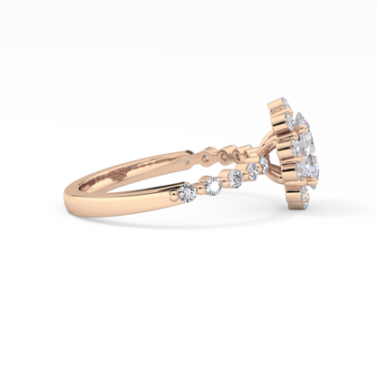 Oval Halo & Pave Lab Grown Diamond Engagement Ring
