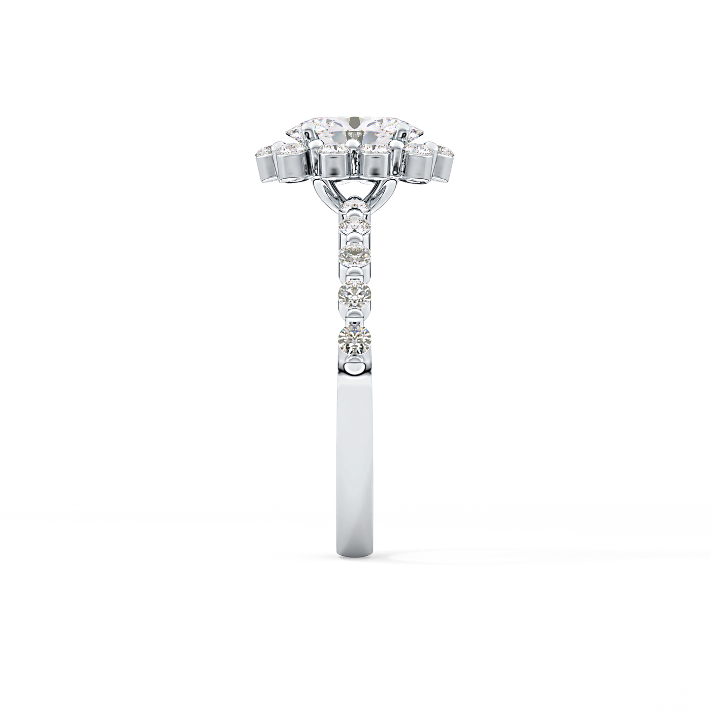 Oval Halo & Pave Lab Grown Diamond Engagement Ring