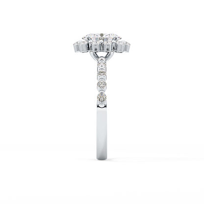 Oval Halo & Pave Lab Grown Diamond Engagement Ring