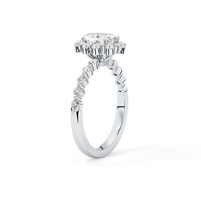 Oval Halo & Pave Lab Grown Diamond Engagement Ring