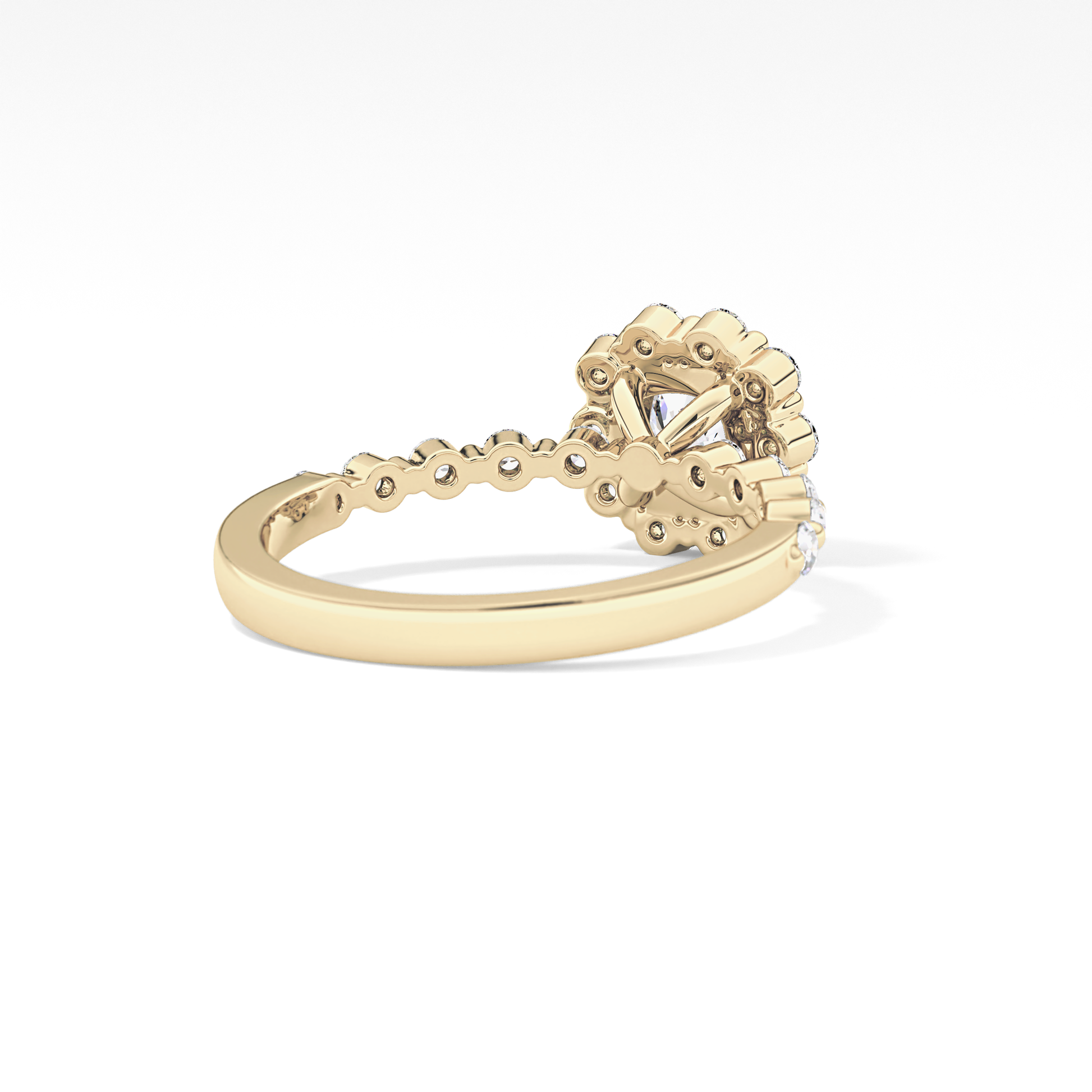 Cushion Halo & Pave Lab Grown Diamond Engagement Ring