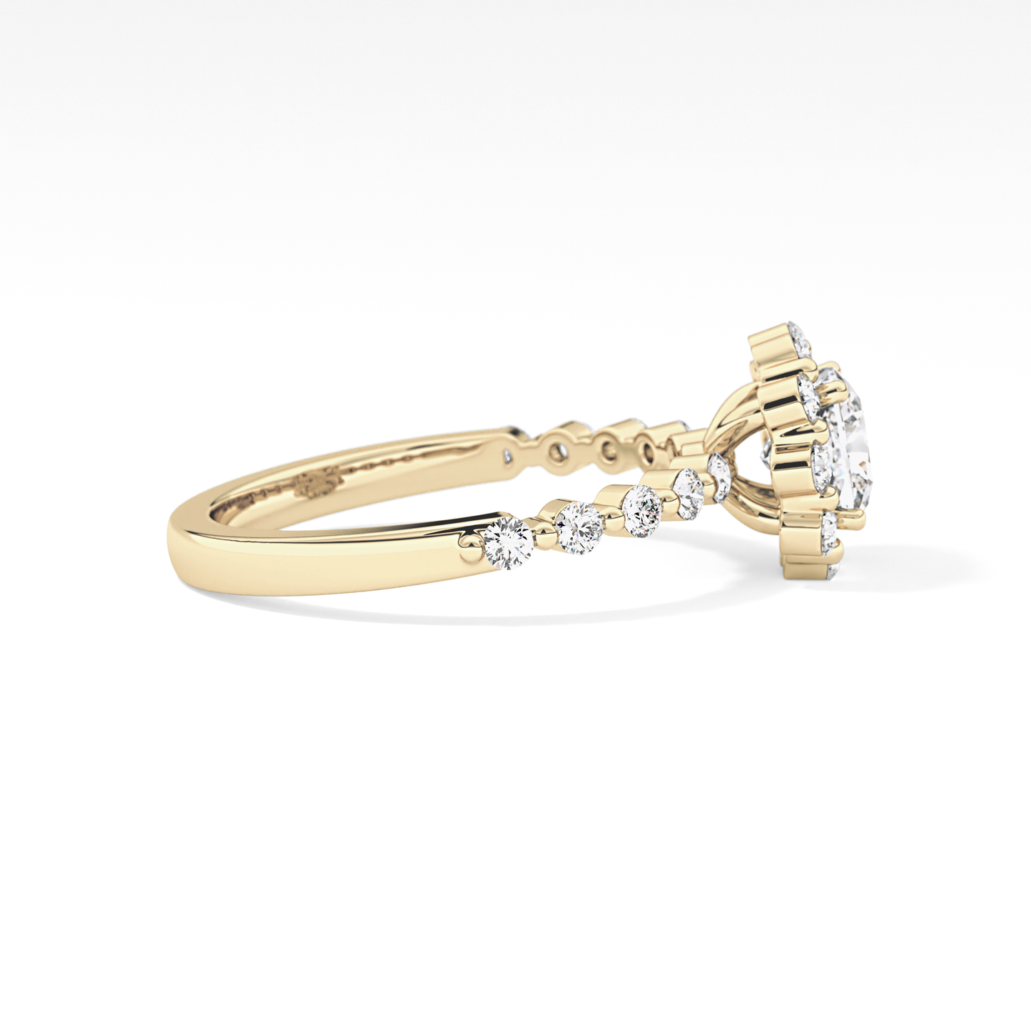 Cushion Halo & Pave Lab Grown Diamond Engagement Ring