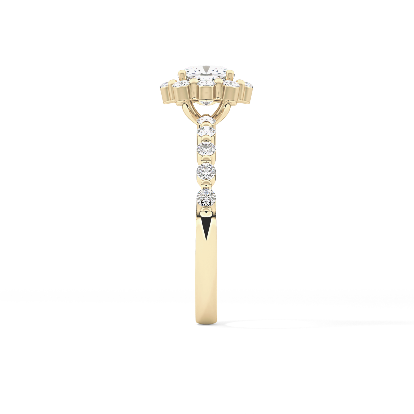 Cushion Halo & Pave Lab Grown Diamond Engagement Ring
