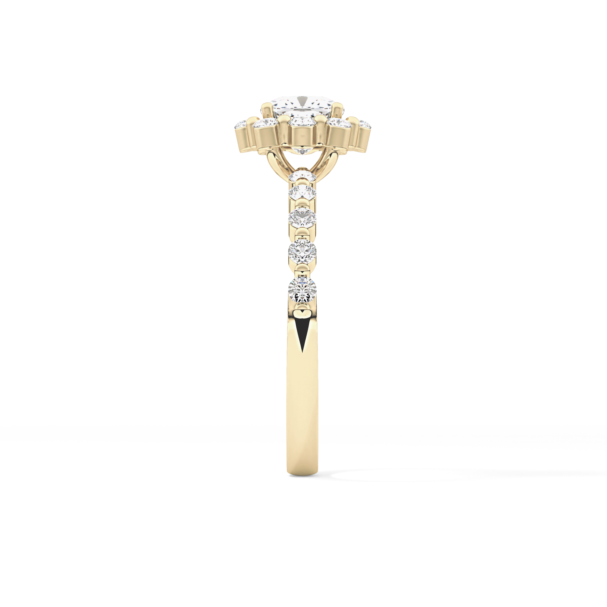 Cushion Halo & Pave Lab Grown Diamond Engagement Ring