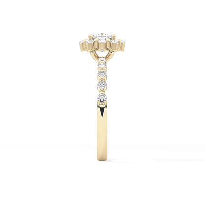 Cushion Halo & Pave Lab Grown Diamond Engagement Ring