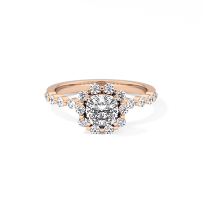 Cushion Halo & Pave Lab Grown Diamond Engagement Ring