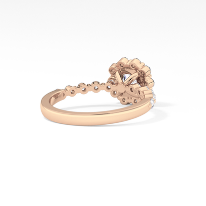 Cushion Halo & Pave Lab Grown Diamond Engagement Ring