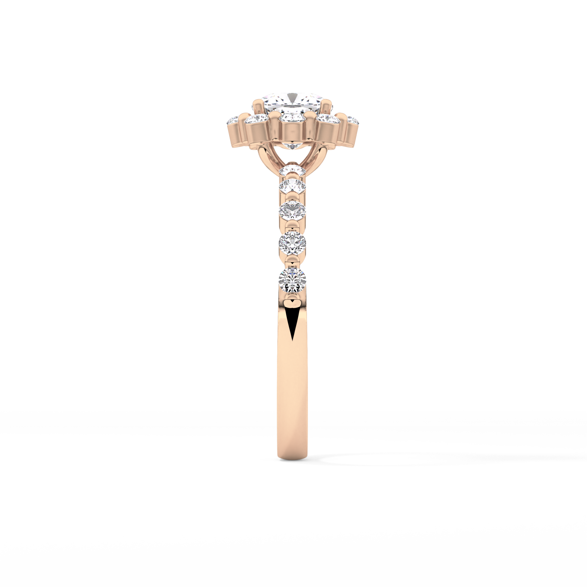 Cushion Halo & Pave Lab Grown Diamond Engagement Ring