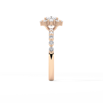 Cushion Halo & Pave Lab Grown Diamond Engagement Ring