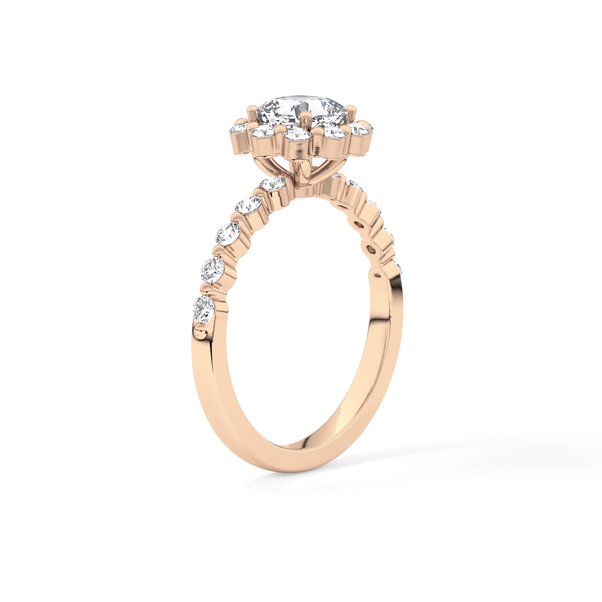 Cushion Halo & Pave Lab Grown Diamond Engagement Ring
