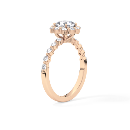Cushion Halo & Pave Lab Grown Diamond Engagement Ring