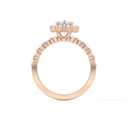 Cushion Halo & Pave Lab Grown Diamond Engagement Ring