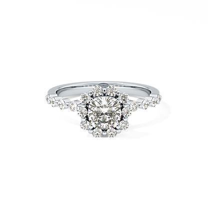 Cushion Halo & Pave Lab Grown Diamond Engagement Ring
