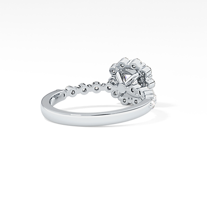 Cushion Halo & Pave Lab Grown Diamond Engagement Ring
