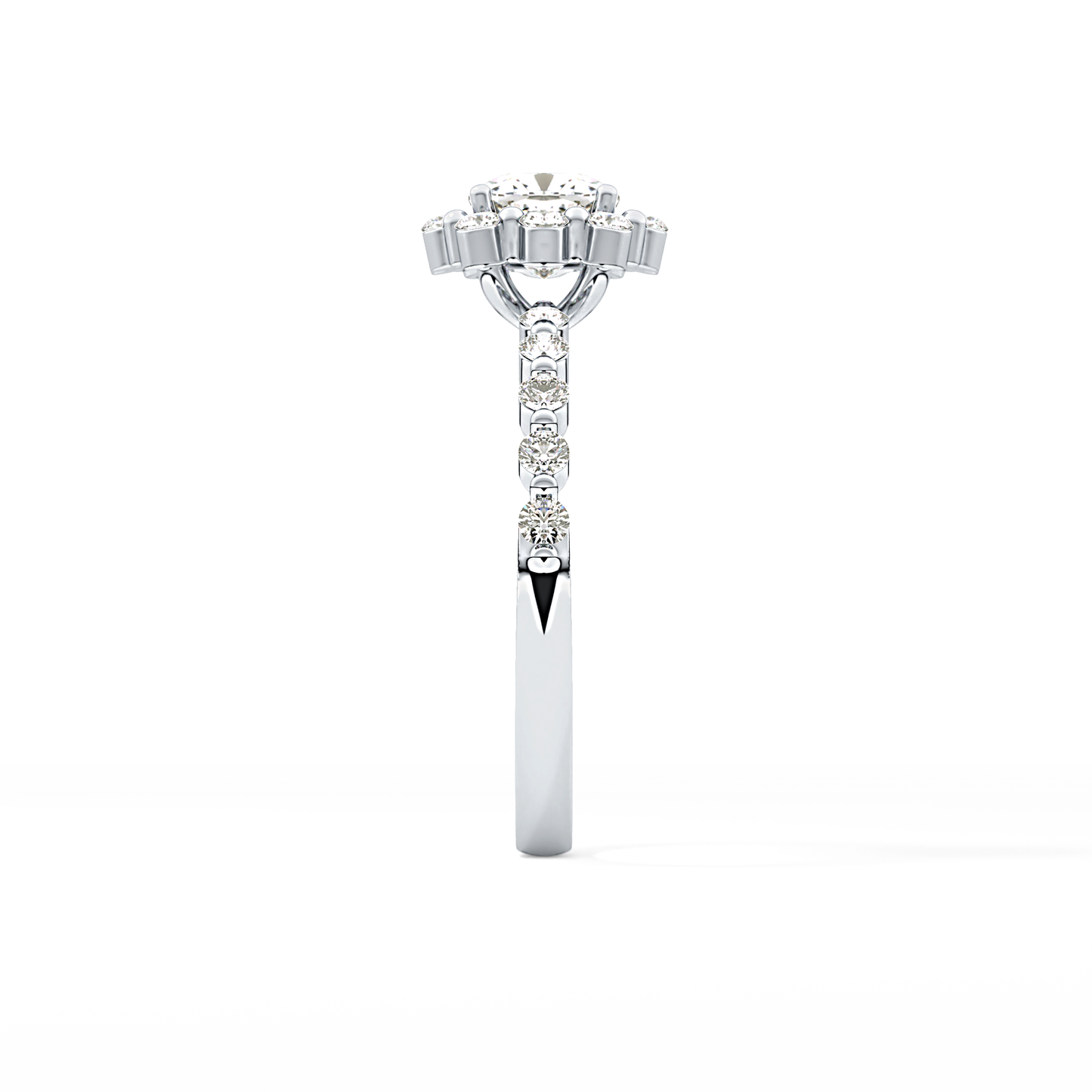 Cushion Halo & Pave Lab Grown Diamond Engagement Ring