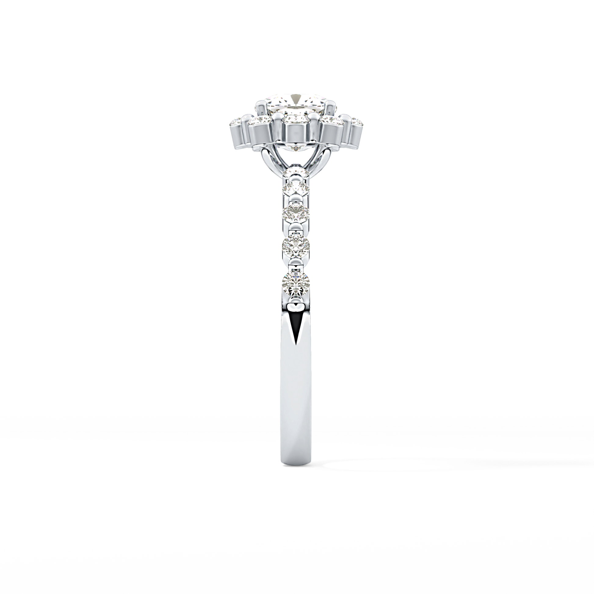 Cushion Halo & Pave Lab Grown Diamond Engagement Ring