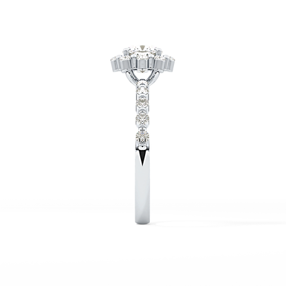 Cushion Halo & Pave Lab Grown Diamond Engagement Ring