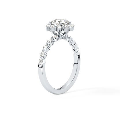 Cushion Halo & Pave Lab Grown Diamond Engagement Ring