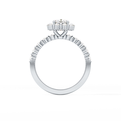 Cushion Halo & Pave Lab Grown Diamond Engagement Ring
