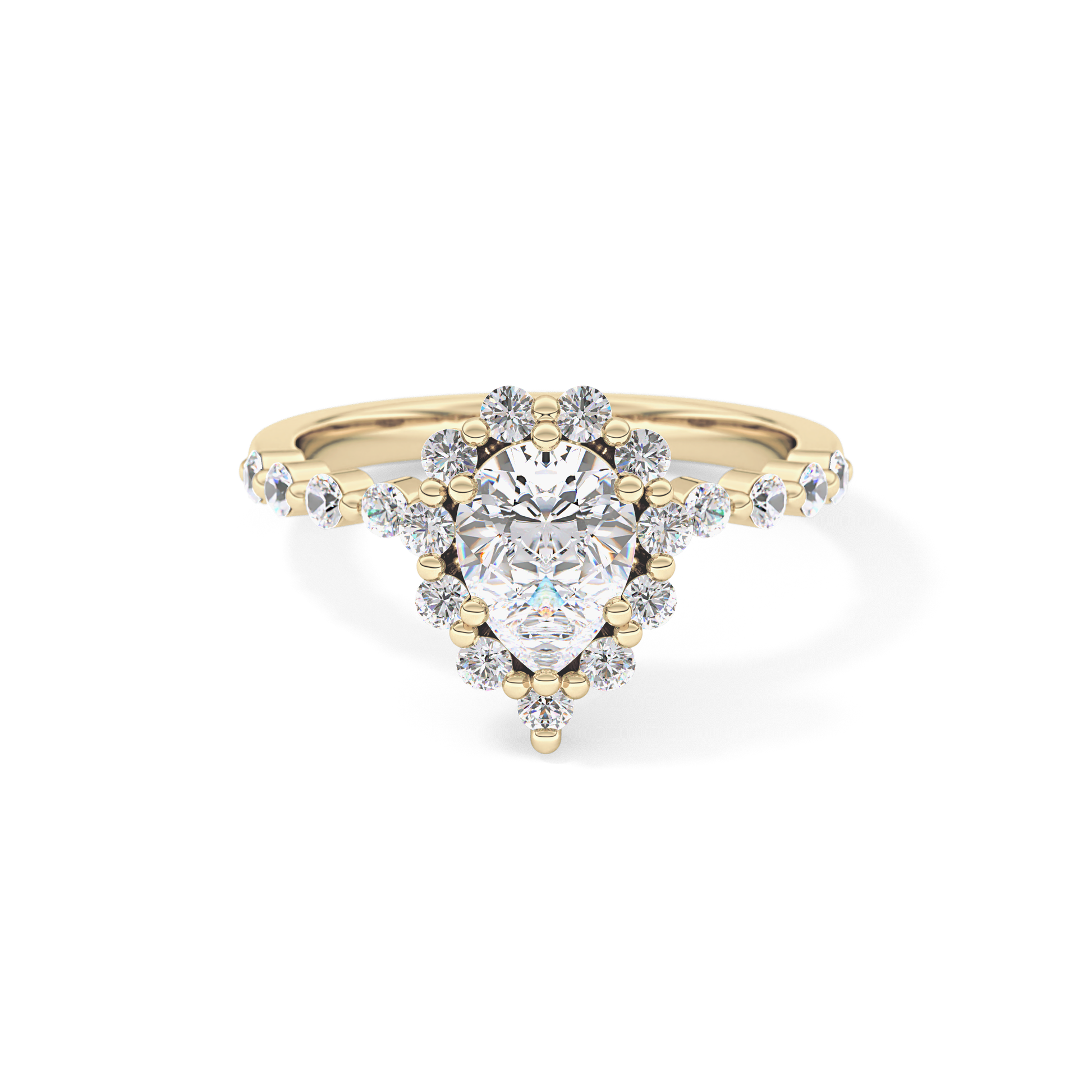 Pear Halo & Pave Lab Grown Diamond Engagement Ring