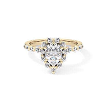 Pear Halo & Pave Lab Grown Diamond Engagement Ring