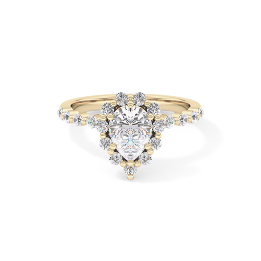 Pear Halo & Pave Lab Grown Diamond Engagement Ring