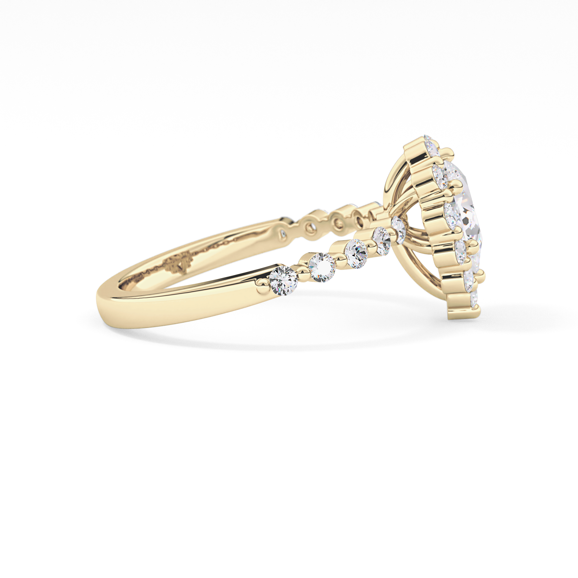 Pear Halo & Pave Lab Grown Diamond Engagement Ring