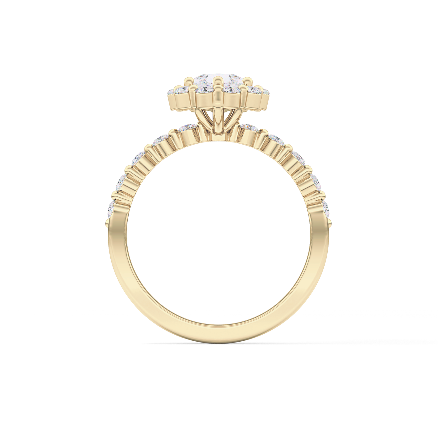 Pear Halo & Pave Lab Grown Diamond Engagement Ring
