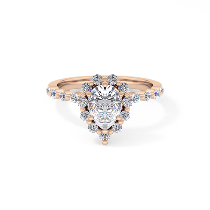 Pear Halo & Pave Lab Grown Diamond Engagement Ring