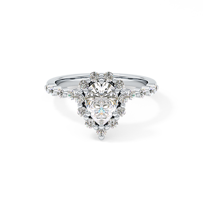 Pear Halo & Pave Lab Grown Diamond Engagement Ring
