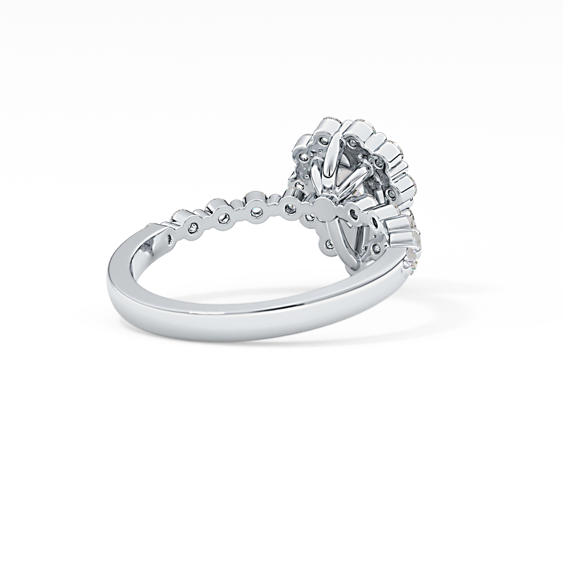 Pear Halo & Pave Lab Grown Diamond Engagement Ring