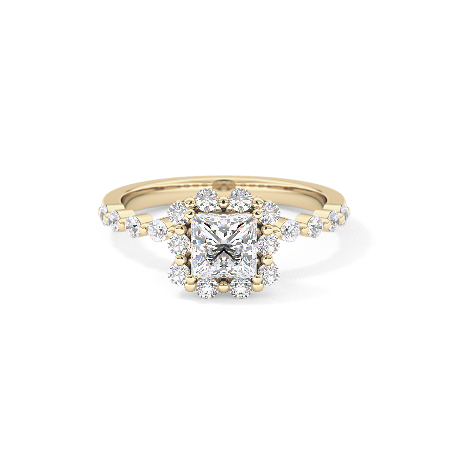 Princess Halo & Pave Lab Grown Diamond Engagement Ring