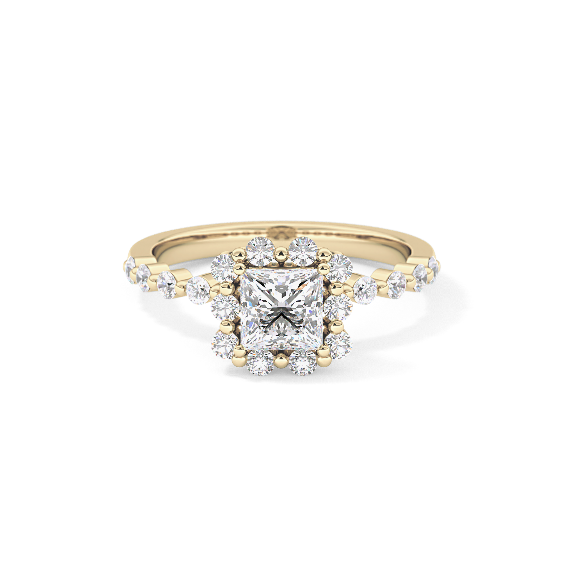 Princess Halo & Pave Lab Grown Diamond Engagement Ring