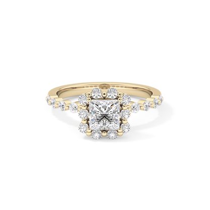 Princess Halo & Pave Lab Grown Diamond Engagement Ring